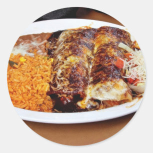 Sticker Rond Haricots de riz Enchiladas