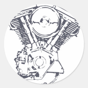 Sticker Rond Harley Evolution V-Twin
