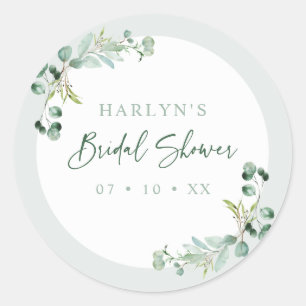 Sticker Rond HARLYN Eucalyptus Fête des mariées Favoriser Stick