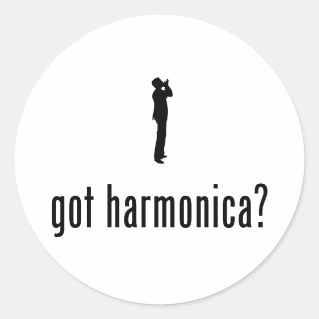 Sticker Rond Harmonica Player (Devant)