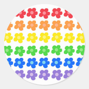 Sticker Rond Harmonie Des Roues De Couleur En Design Floral