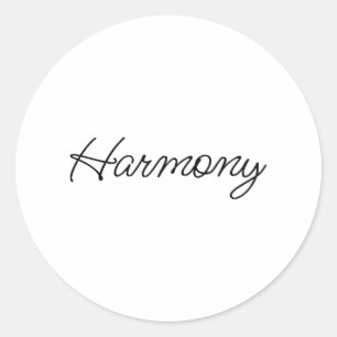 Sticker Rond Harmonie : écriture à la main typographie minimali