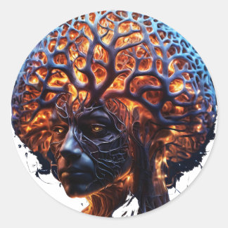 Sticker Rond "Harmonie neuronale : une vision de la clarté et d