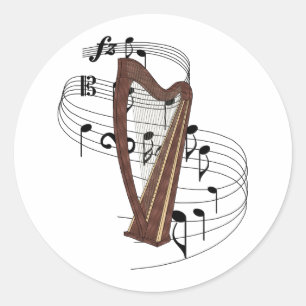 Sticker Rond Harpe