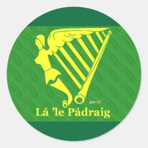 Sticker Rond Harpe irlandaise