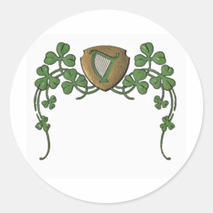 Sticker Rond Harpe irlandaise
