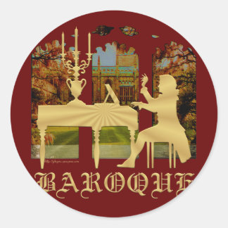 Sticker Rond Harpsichord baroque