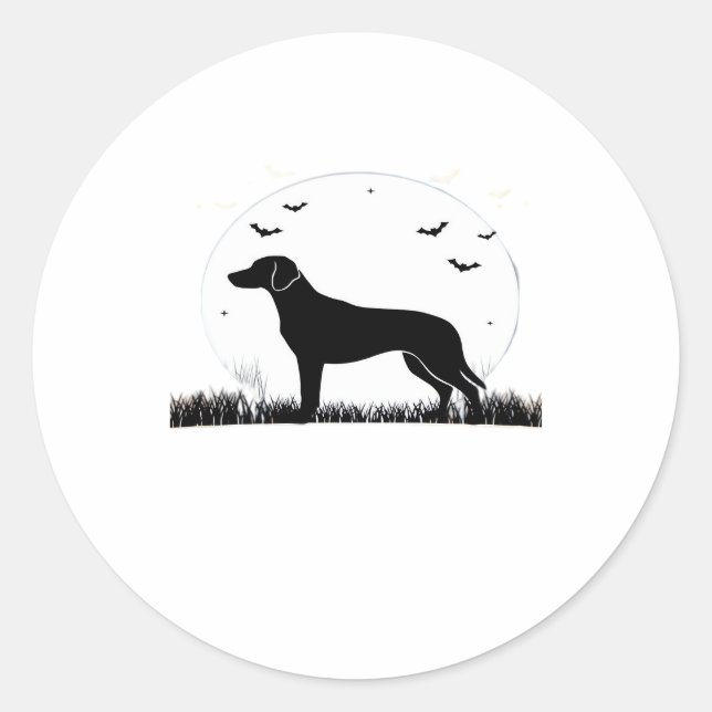 Sticker Rond Harrier Dog � Halloween Moon Silhouette Classic T- (Devant)