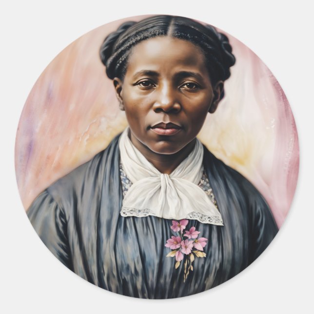 Sticker Rond Harriet Tubman Art original (Devant)