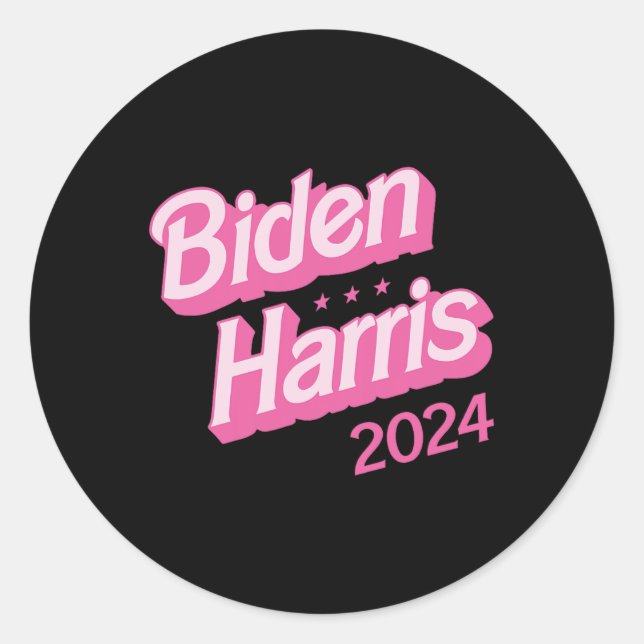 Sticker Rond Harris 2024 Black S Joe Kamala drôle Président (Devant)