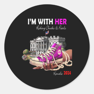 Sticker Rond Harris 2024 I'm With Her Rocking