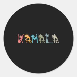 Sticker Rond Harris Cat Lettering Positive Funny