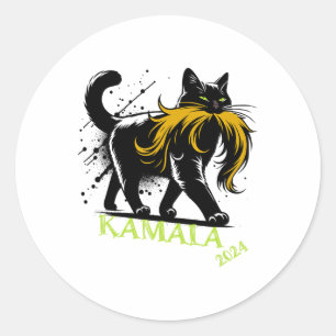 Sticker Rond Harris Funny Retro Enfless Chat Lady Président 20