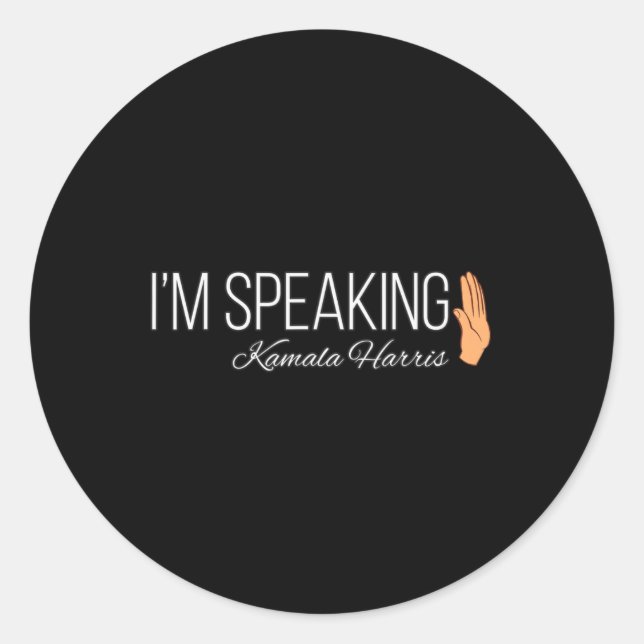 Sticker Rond Harris I'm Speaking 2020 Vp Debate Cote (Devant)