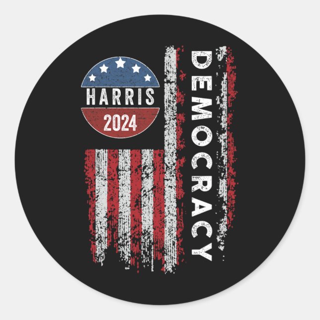 Sticker Rond Harris- Kamala 2024 Président démocrate américain (Devant)