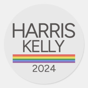 Sticker Rond Harris Kelly 2024 drapeau de la Fierté arc-en-ciel