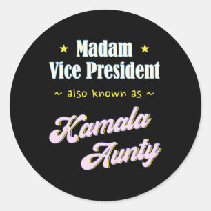Sticker Rond Harris Madame la Vice-présidente Aunty