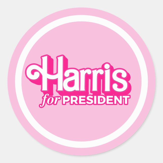 Sticker Rond Harris pour le président Pink Style (Devant)