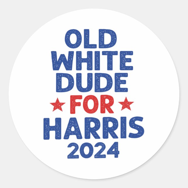 Sticker Rond Harris Vieux Blancs Dudes Pour Harris Hommes Drôle (Devant)
