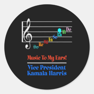 Sticker Rond Harris Vp Music To My Ears Do-re-mi Comma-la
