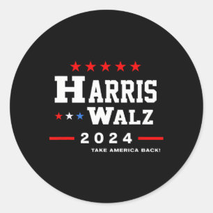Sticker Rond Harris Waltz 2024 Election Kamala Harris Tim Waltz
