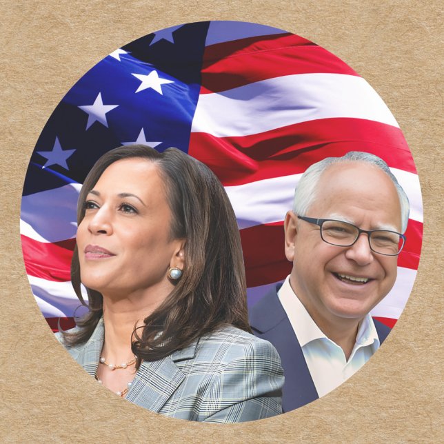 Sticker Rond Harris Waltz 2024 - Kamala Harris Tim Waltz (Créateur téléchargé)