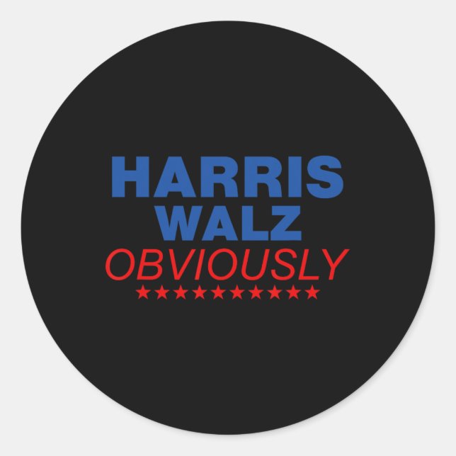 Sticker Rond Harris Waltz Évidemment 2024 Balz À La Walz (Devant)