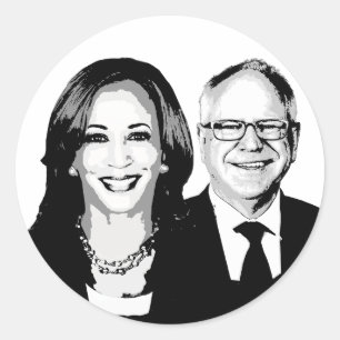 Sticker Rond Harris Walz 2024