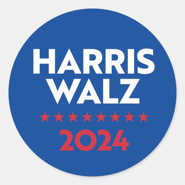Sticker Rond Harris Walz 2024 (Devant)