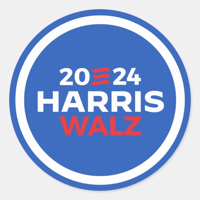 Sticker Rond Harris Walz 2024 (Devant)