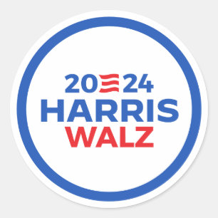 Sticker Rond Harris Walz 2024
