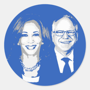 Sticker Rond Harris Walz 2024