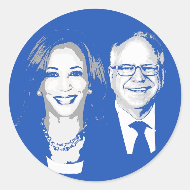 Sticker Rond Harris Walz 2024 (Devant)