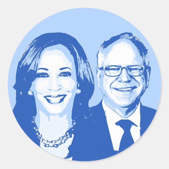 Sticker Rond Harris Walz 2024 (Devant)