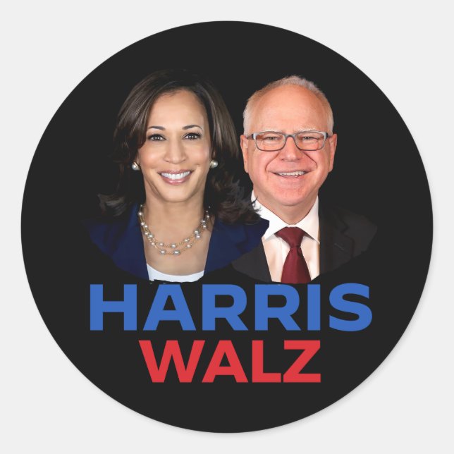 Sticker Rond Harris Walz 2024 (Devant)