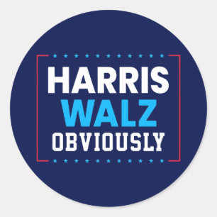 Sticker Rond Harris Walz 2024 Évidemment