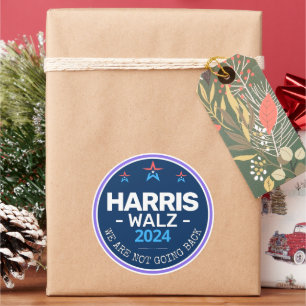 Sticker Rond Harris Walz 2024 Nous ne retournons pas