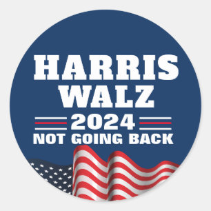 Sticker Rond Harris Walz 2024 Vote démocrate