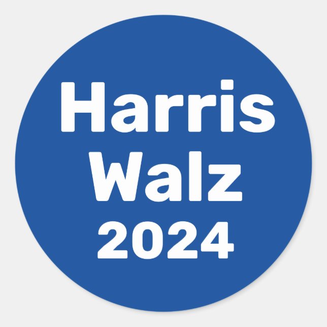 Sticker Rond Harris / Walz Campagne présidentielle 2024 (Devant)