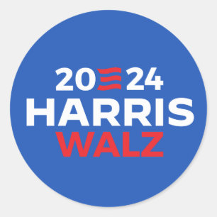 Sticker Rond Harris Walz en 2024