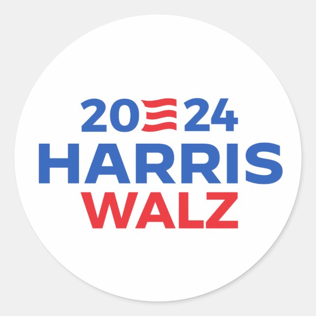 Sticker Rond Harris Walz en 2024 (Devant)