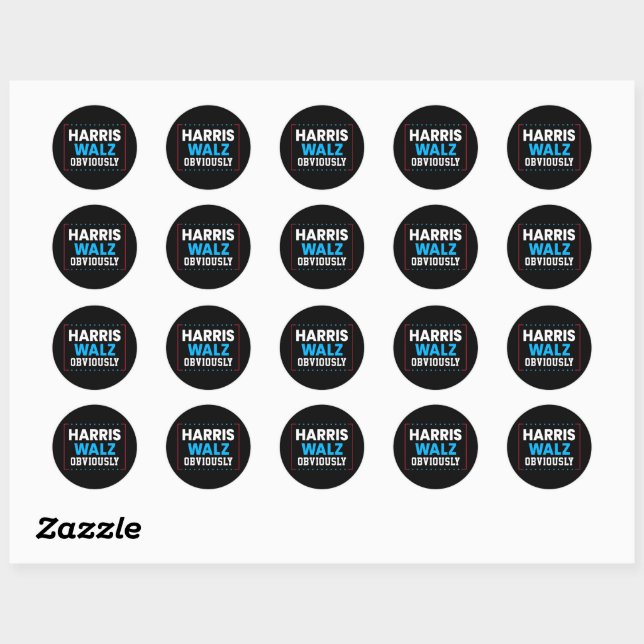 Sticker Rond Harris Walz Évidemment (Feuille)