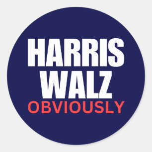 Sticker Rond Harris Walz ÉVIDEMMENT Harris Walz 2024 Évidemme
