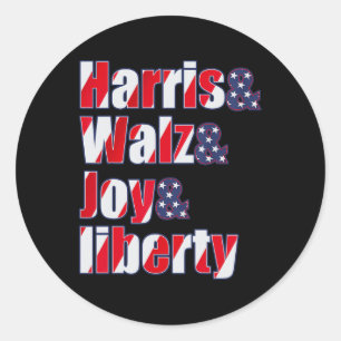 Sticker Rond Harris Wheimer Waltz 2024 - Harris W Joy Liberty R