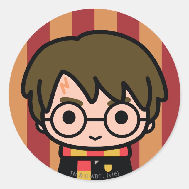 Sticker Rond Harry Potter Cartoon (Devant)