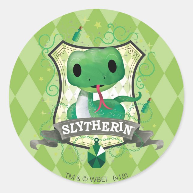 Sticker Rond Harry Potter | Crête SLYTHERIN™ (Devant)
