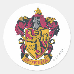 Sticker Rond Harry Potter  Gryffindor Crest Gold et Red