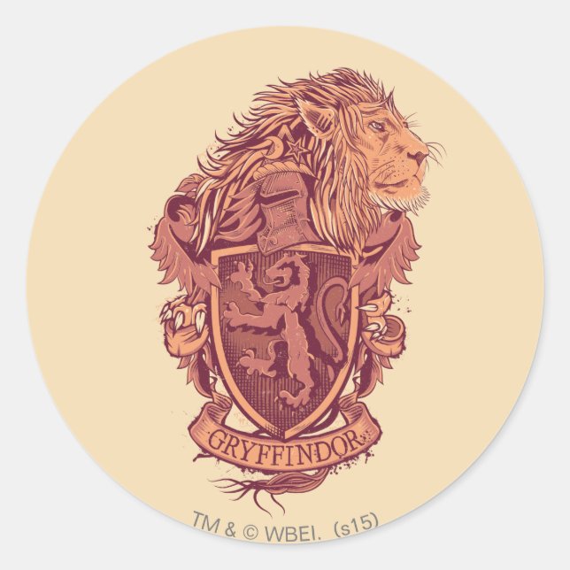 Sticker Rond Harry Potter | Gryffindor Lion Crest (Devant)