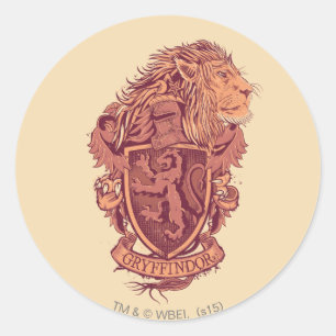 Sticker Rond Harry Potter Gryffindor Lion Crest