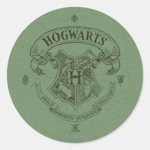 Sticker Rond Harry Potter   Hogwarts Banner Crest